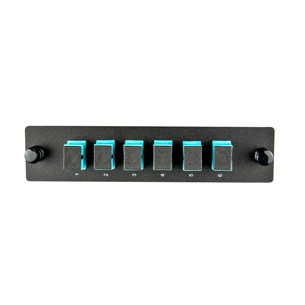 Adapter Plate, 06 Fiber, Simplex, SC/UPC, 50 µm OM3-4, Aqua